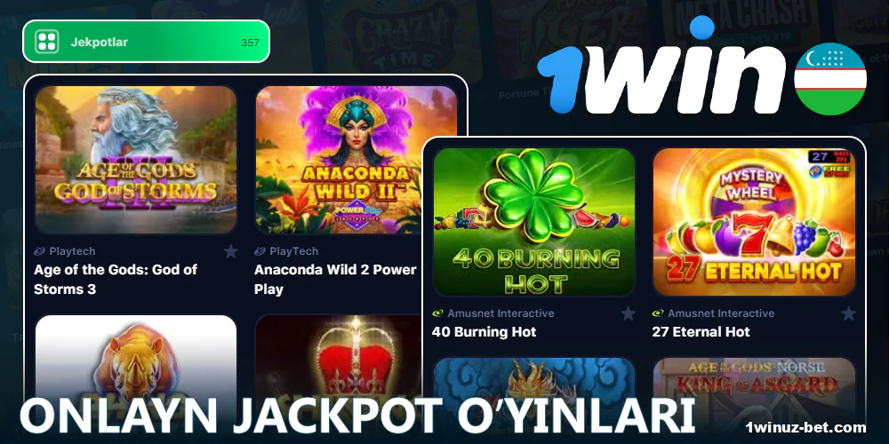 O'zbekistonlik o'yinchilar uchun Jackpot kazino o'yinlari 1Win
