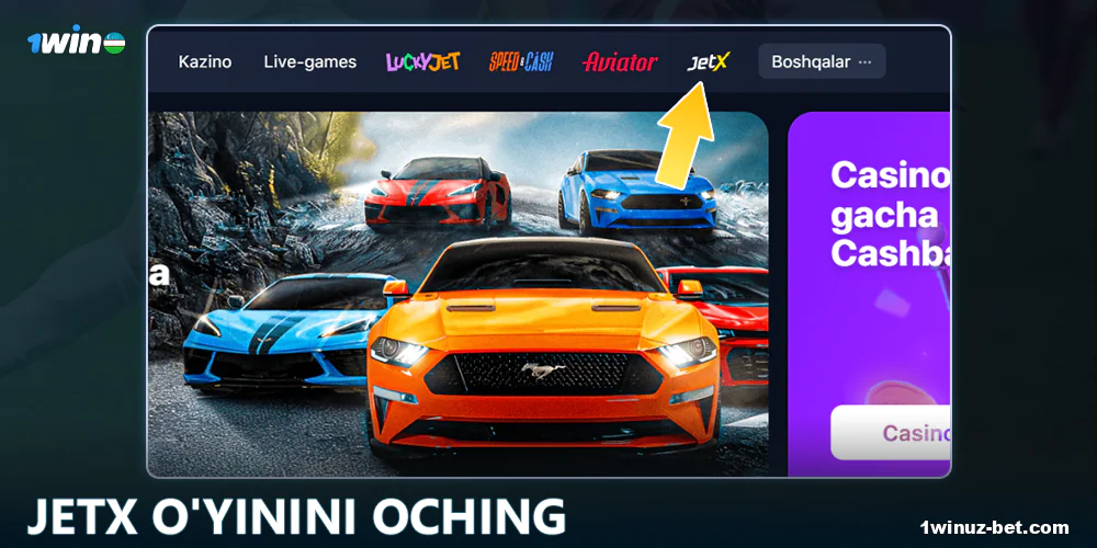 1Win O'zbekiston da JetX o'yinini oching