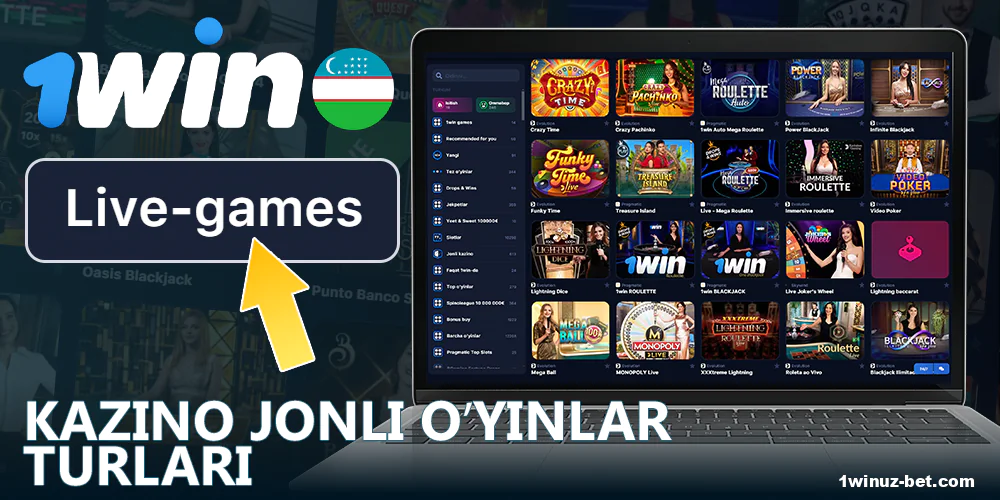 1Win O'zbekistondagi jonli o'yinlarning variantlari