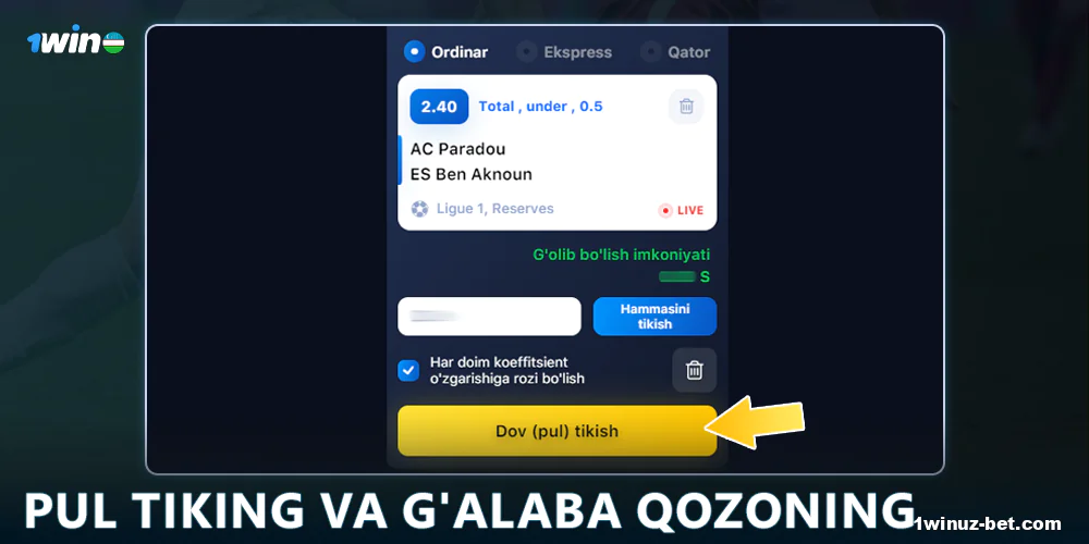 1Win O'zbekiston da haqiqiy pul uchun o'ynang