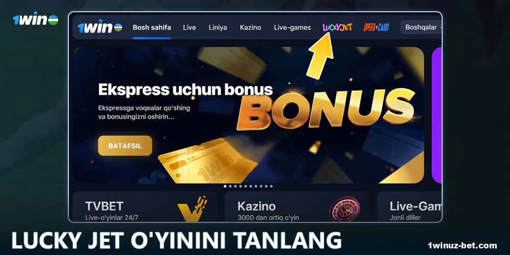 1Win O'zbekiston da Lucky Jet o'yinini oching