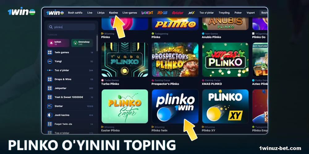1Win O'zbekiston da Plinko o'yinini oching