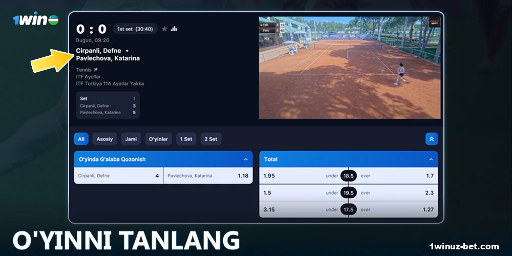 1Win O'zbekiston da o'yinni tanlang