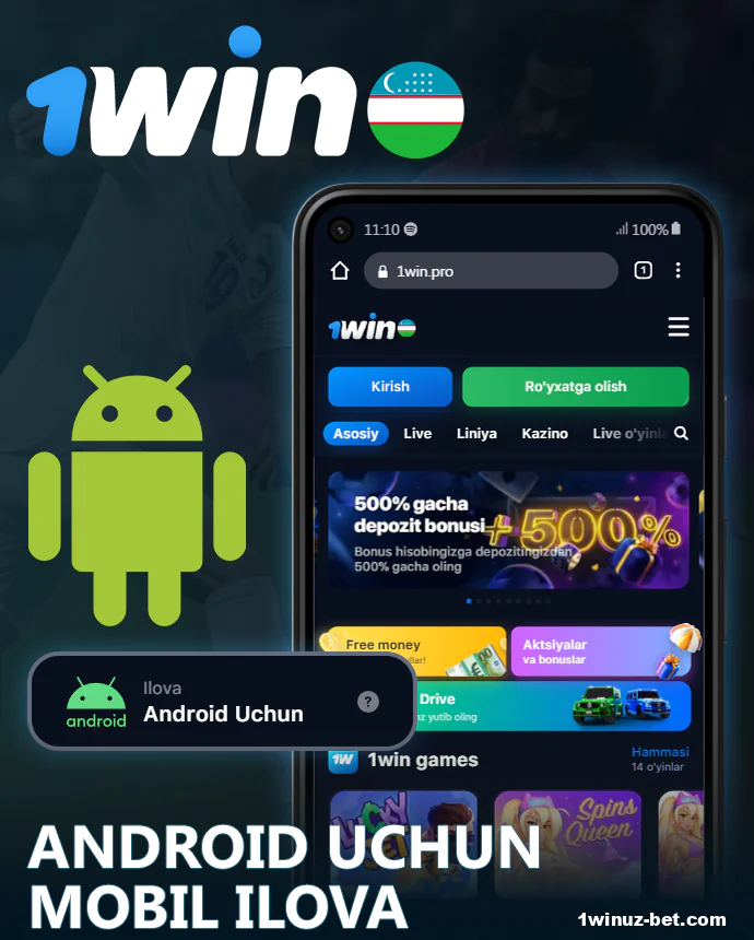 Android uchun 1Win O'zbekiston ilovasi