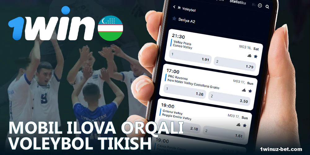 1Win O'zbekiston ilovasida voleybolga pul tikish