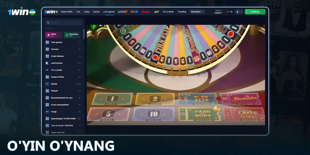 1Win O'zbekiston da jonli o'yin o'ynang